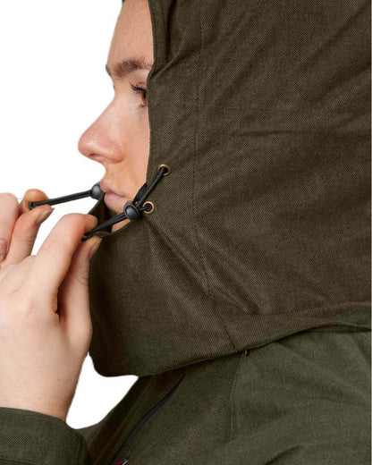 Pine Green Melange Coloured Seeland Womens Avail Jacket on white background 