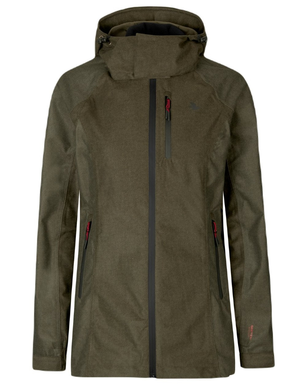 Pine Green Melange Coloured Seeland Womens Avail Jacket on white background 