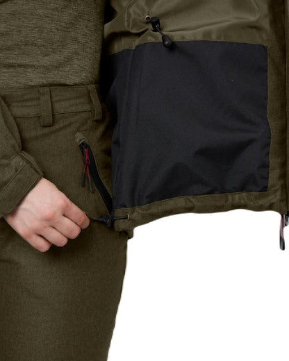 Pine Green Melange Coloured Seeland Womens Avail Jacket on white background 