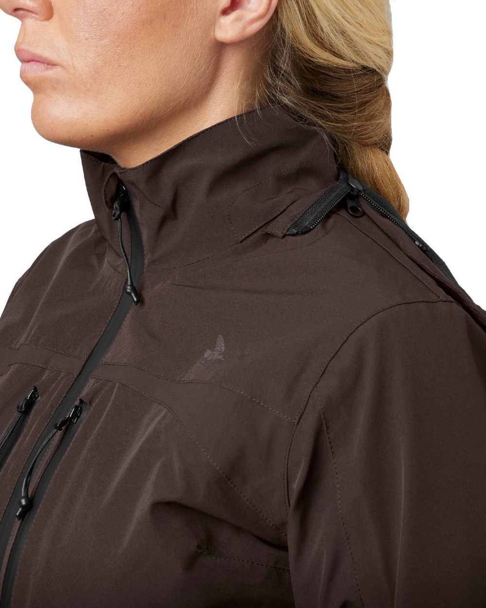 Dark Brown Coloured Seeland Womens Dog Active Jacket on white background 