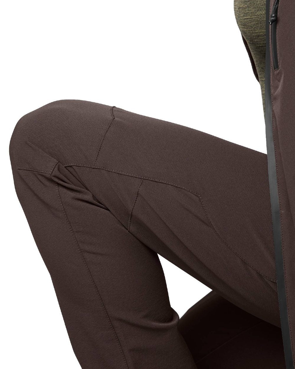 Dark Brown Coloured Seeland Womens Dog Active Trousers on white background 