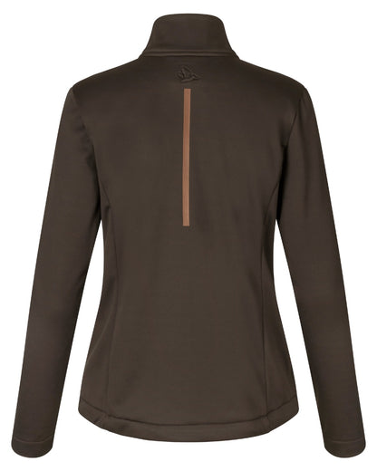 Dark Brown Coloured Seeland Womens Emily Fleece on white background 