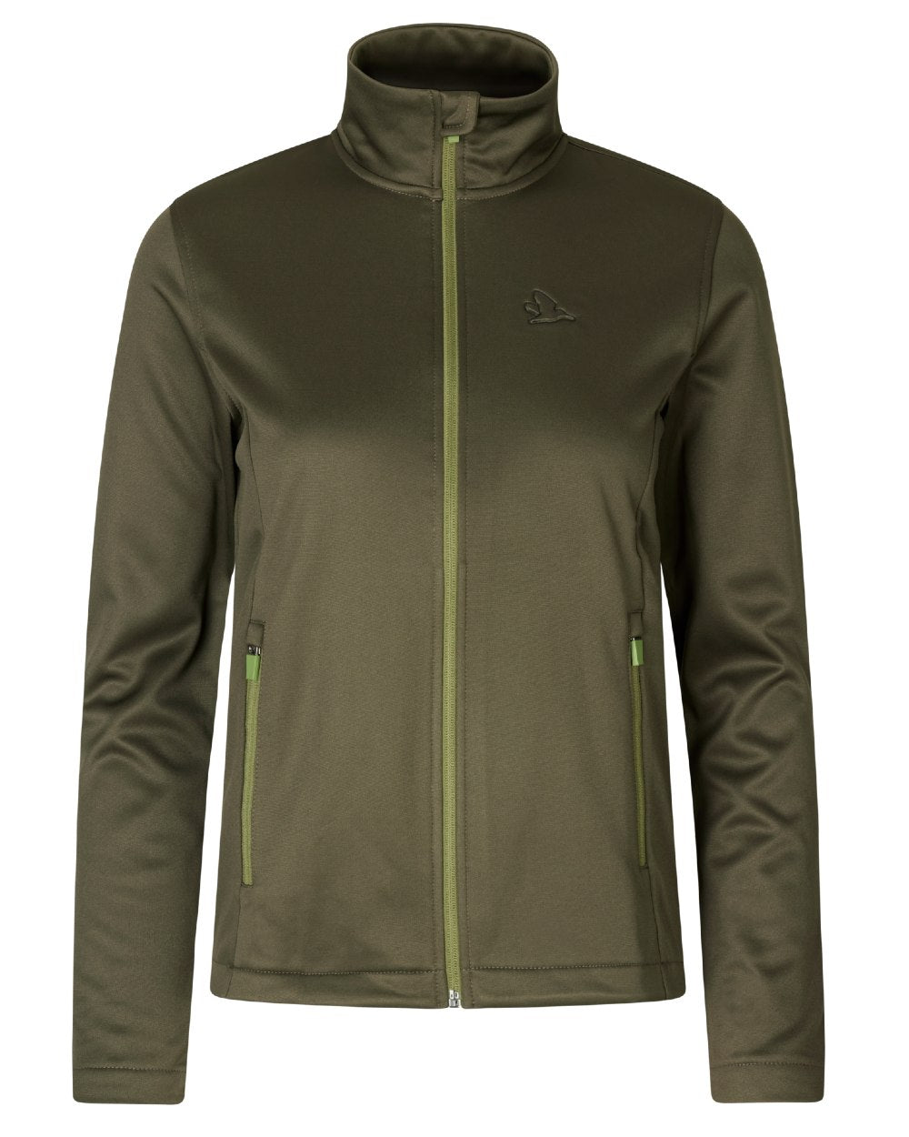 Pine Green Coloured Seeland Womens Emily Fleece on white background 