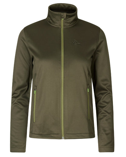Pine Green Coloured Seeland Womens Emily Fleece on white background 