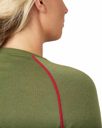 Capulet Olive Coloured Seeland Womens Hawker Base Layer on white background 