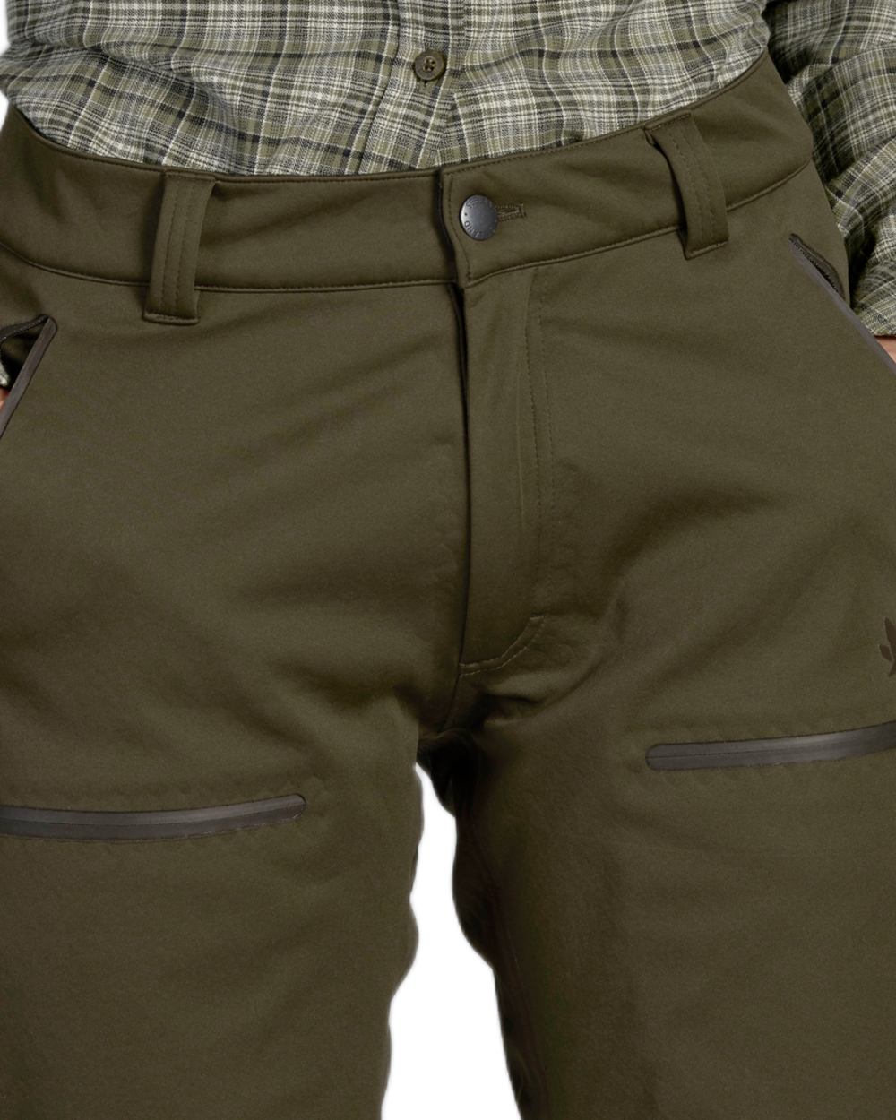 Pine Green Coloured Seeland Womens Hawker Waterproof Advance Trousers on White background 