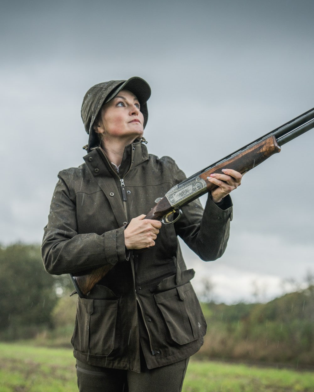 Light Pine Coloured Seeland Womens Highpoint Harriet Jacket on outdoor background 