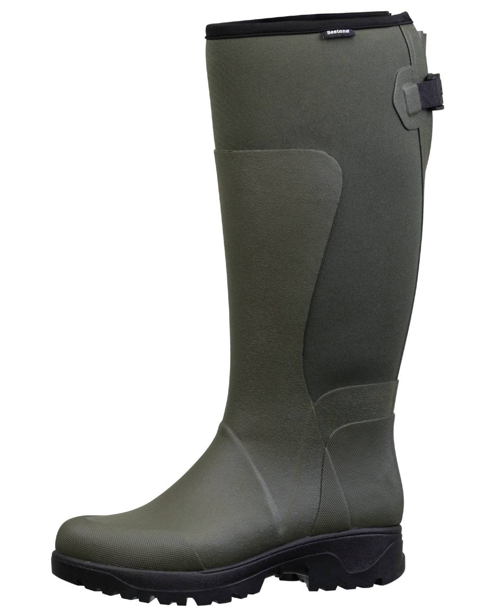 Pine Green Coloured Seeland Womens Hillside Flex Wellingtons on white background 