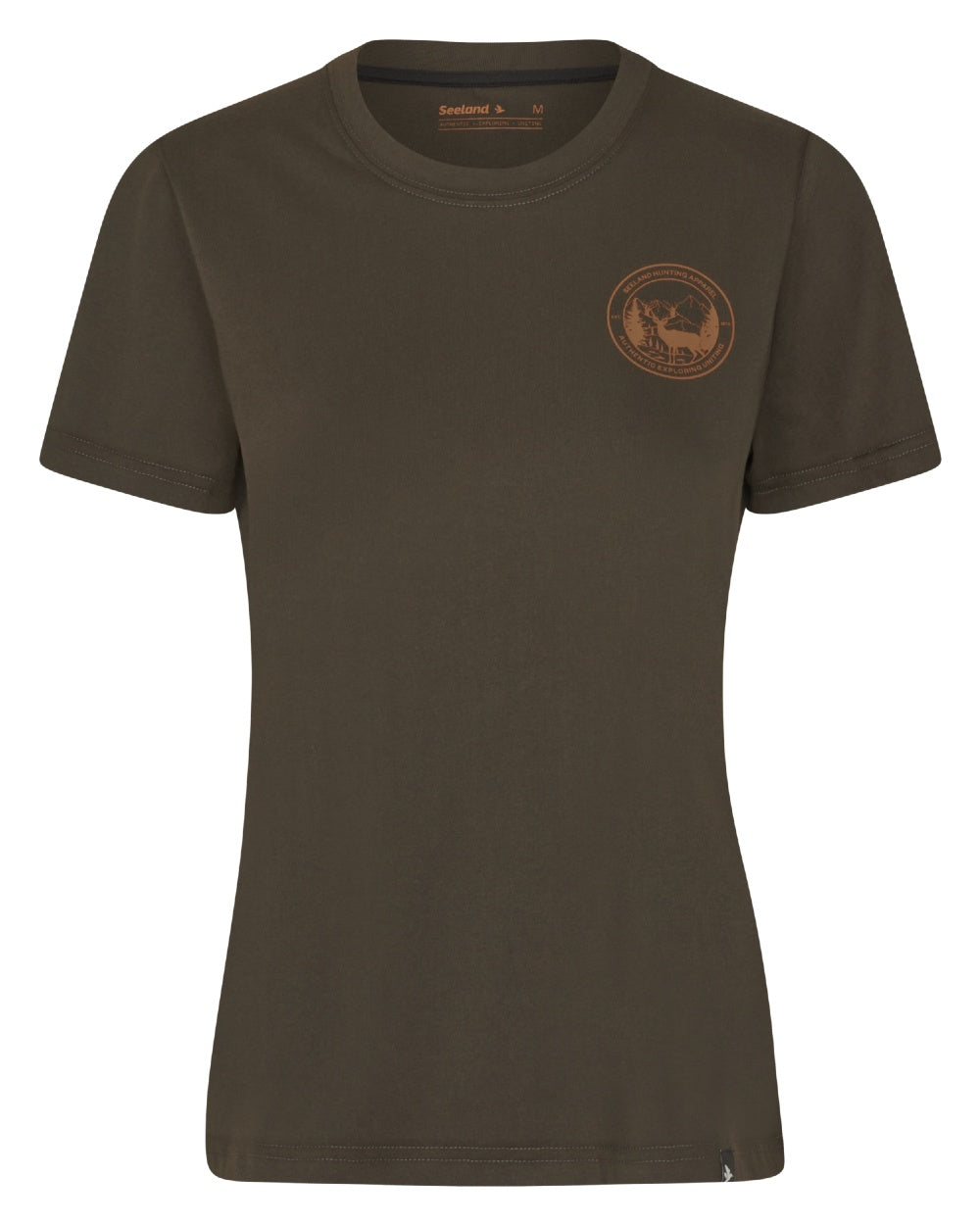 Pine Green Coloured Seeland Womens Hunting Heritage T-Shirt on white background 