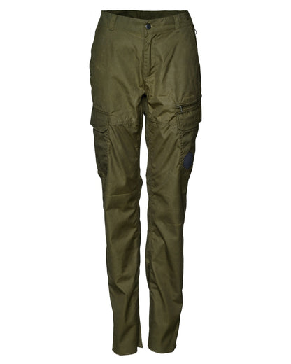 Pine Green Coloured Seeland Womens Key-Point Trousers on white background 