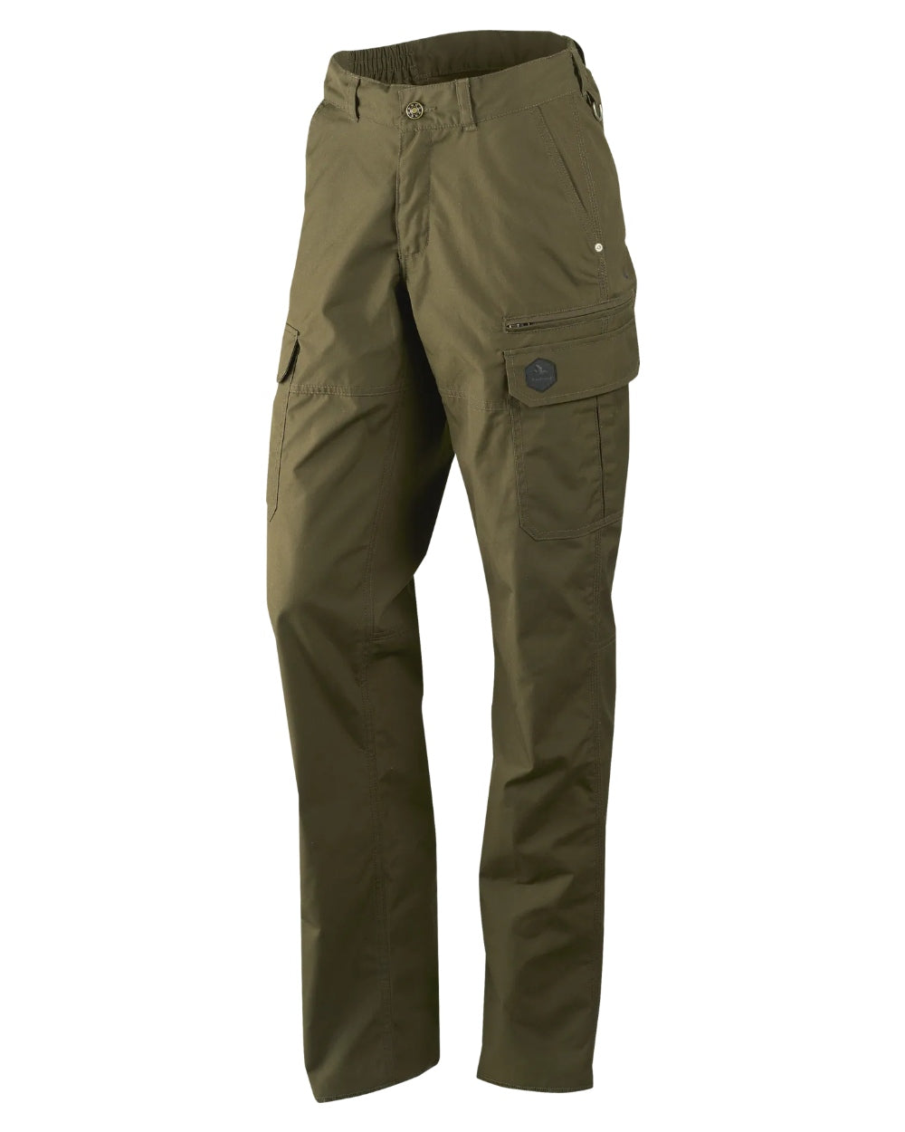 Pine Green Coloured Seeland Womens Key-Point Trousers on white background 