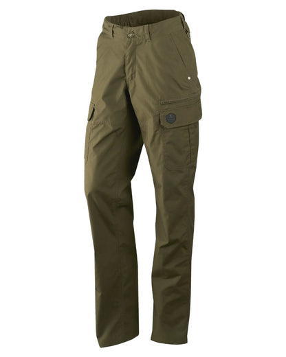 Pine Green Coloured Seeland Womens Key-Point Trousers on white background 