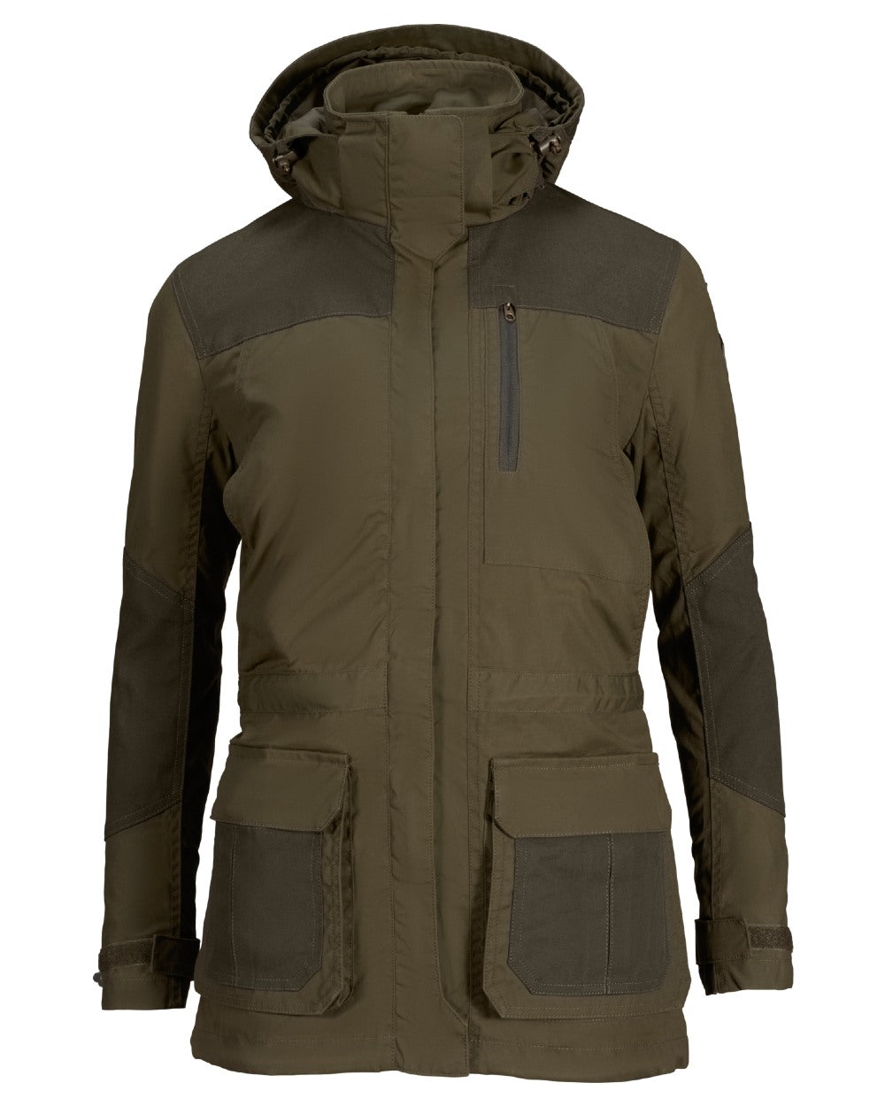 Pine Green Coloured Seeland Womens Key-Point Wax Jacket on white background 