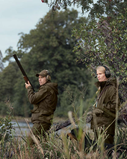 Pine Green Coloured Seeland Womens Key-Point Wax Jacket on outdoor background 