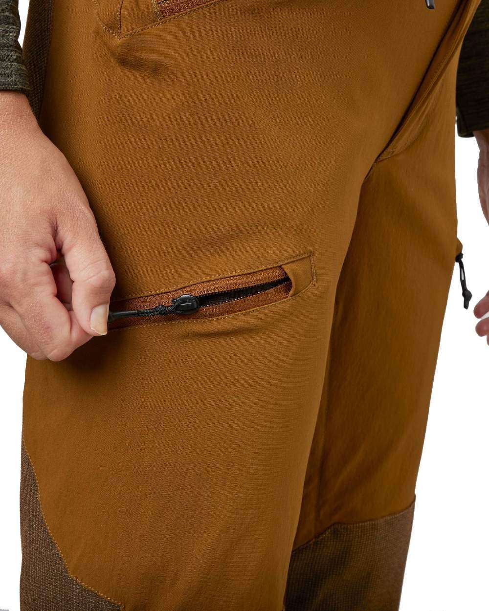 Burnt Clay coloured Seeland Womens Larch Membrane Trousers on White background 