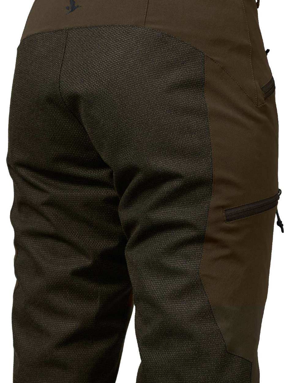 Pine Green coloured Seeland Womens Larch Membrane Trousers on White background 