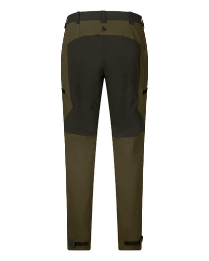 Grizzly Brown Duffel Green coloured Seeland Womens Larch Stretch Trousers on White background 