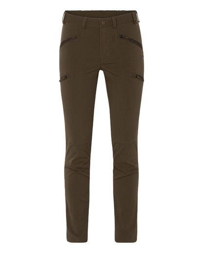 Pine Green coloured Seeland Womens Larch Stretch Trousers on White background 