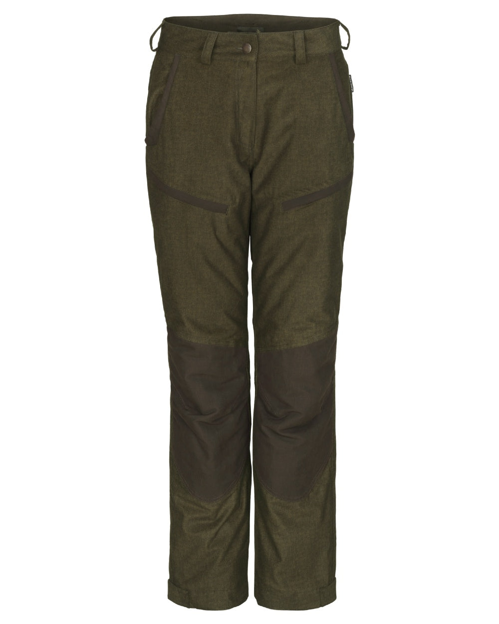 Pine Green Coloured Seeland Womens North Trousers on white background 