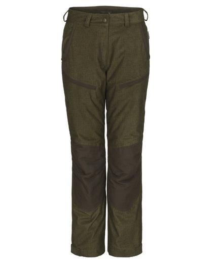 Pine Green Coloured Seeland Womens North Trousers on white background 