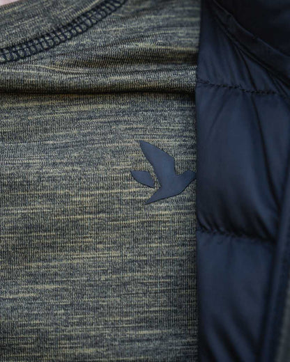 Military Olive Melange coloured Seeland Womens Peak Aia T-Shirt on forest background 