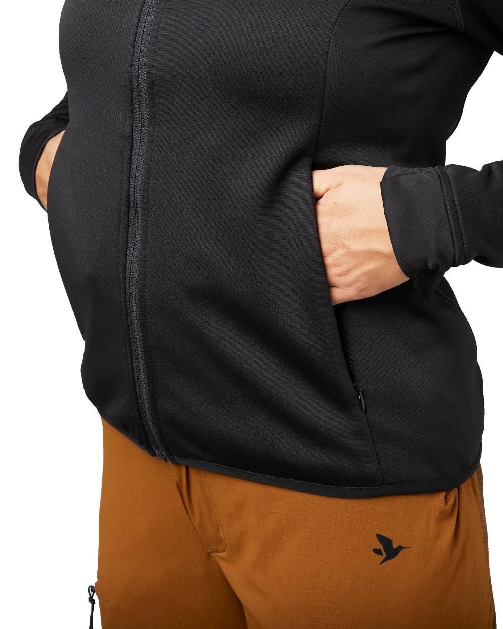 Meteorite Coloured Seeland Womens Power Fleece Jacket on White background 