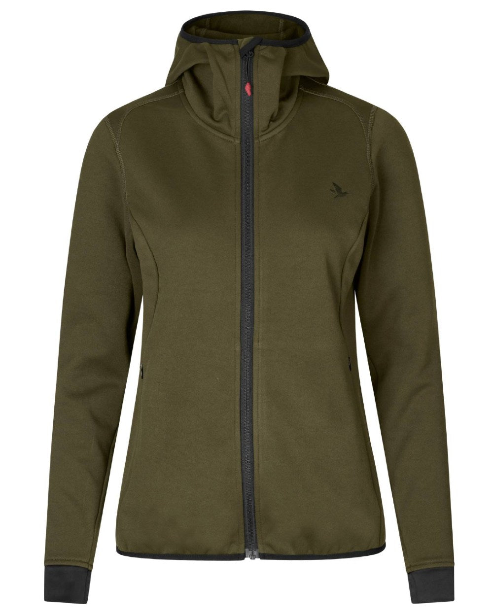 Pine Green Coloured Seeland Womens Power Fleece Jacket on White background 