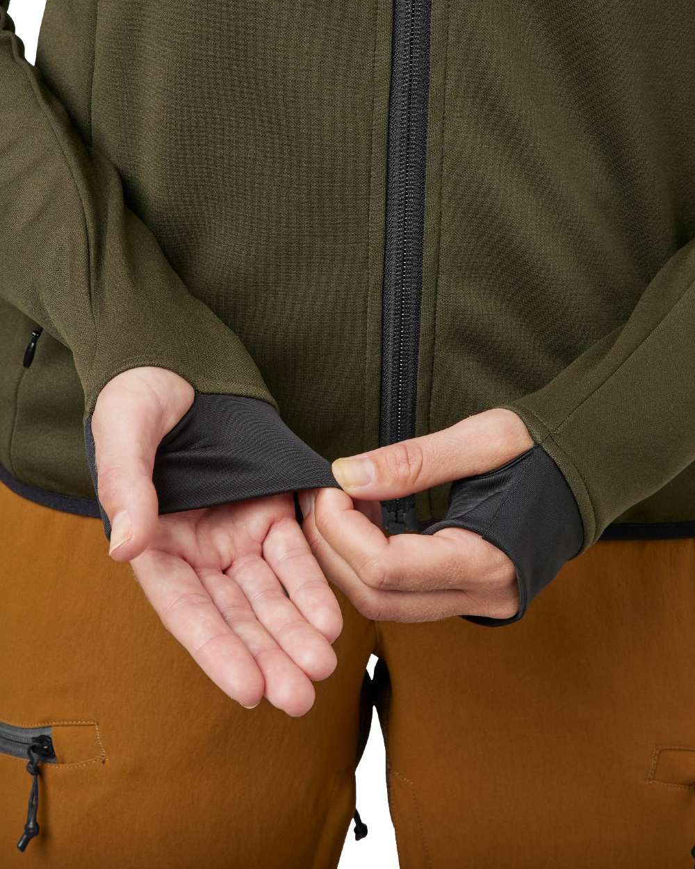 Pine Green Coloured Seeland Womens Power Fleece Jacket on White background 