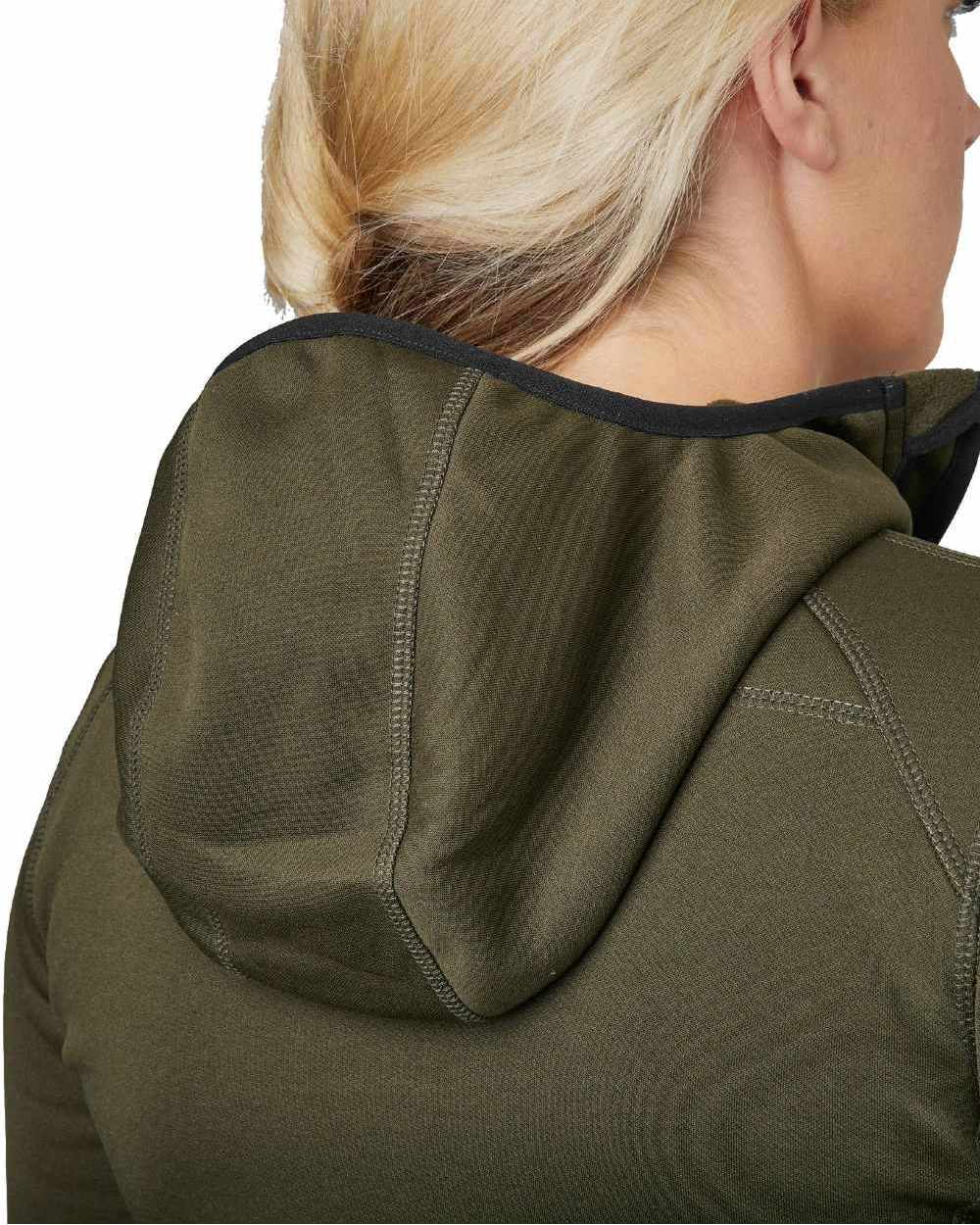 Pine Green Coloured Seeland Womens Power Fleece Jacket on White background 