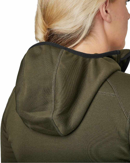 Pine Green Coloured Seeland Womens Power Fleece Jacket on White background 