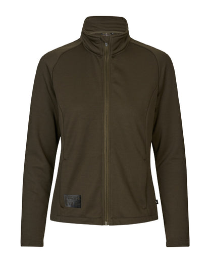 Pine Green Coloured Seeland Womens Tidal Tora Fleece Jacket on White background 