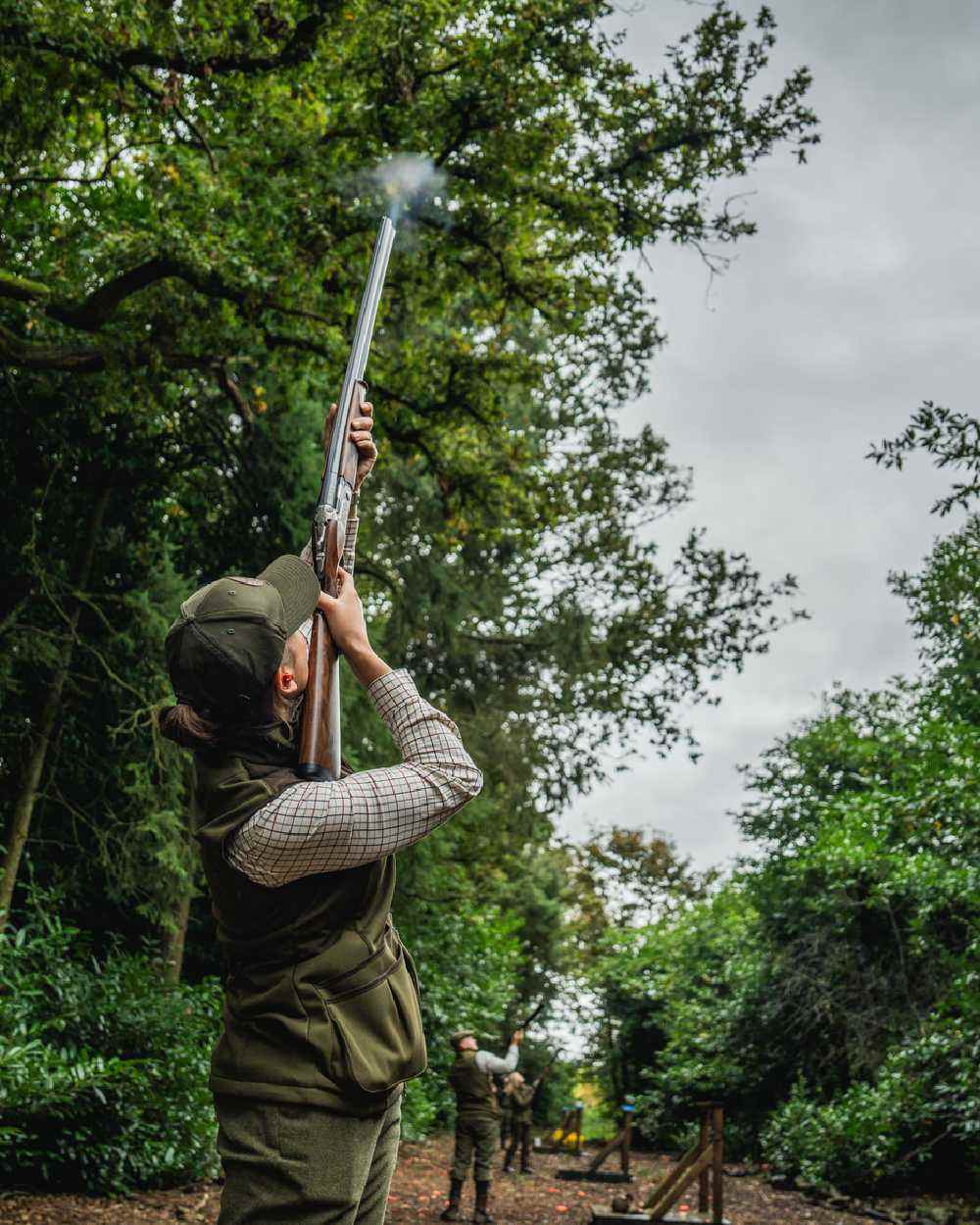 Light Pine Coloured Seeland Womens Wenlock Faye Waistcoat on forest background 