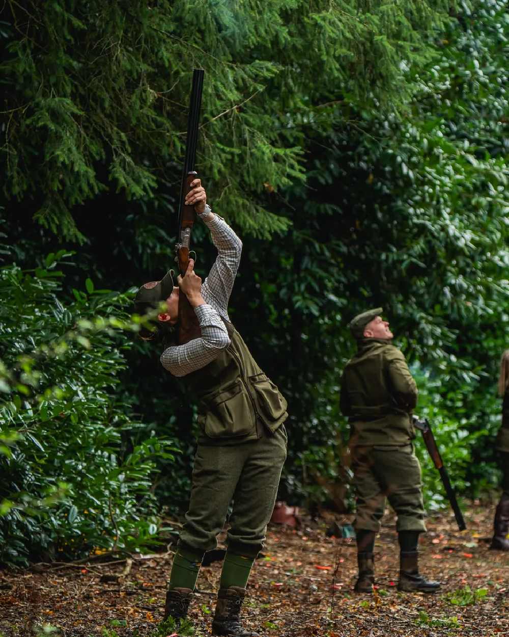 Light Pine Coloured Seeland Womens Wenlock Faye Waistcoat on forest background 