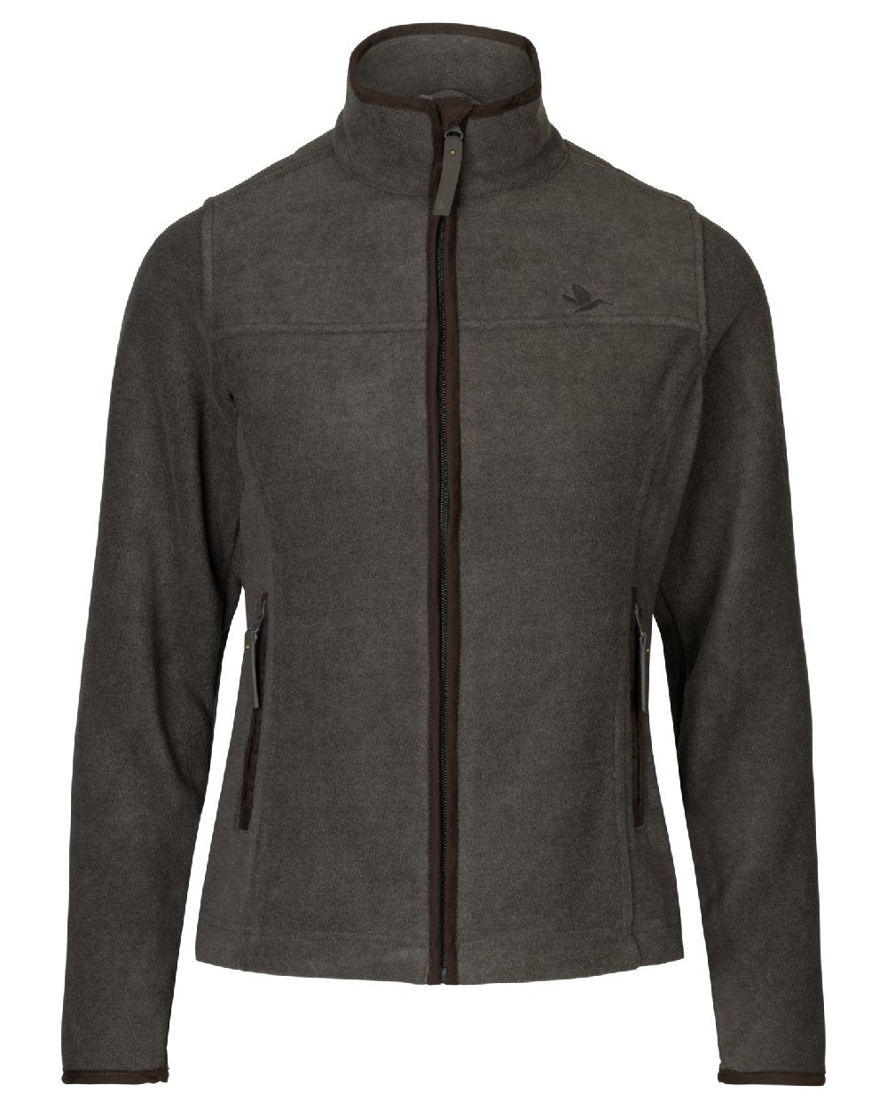 Dark Grey Melange Coloured Seeland Womens Woodcock Ivy Fleece Jacket on White background 