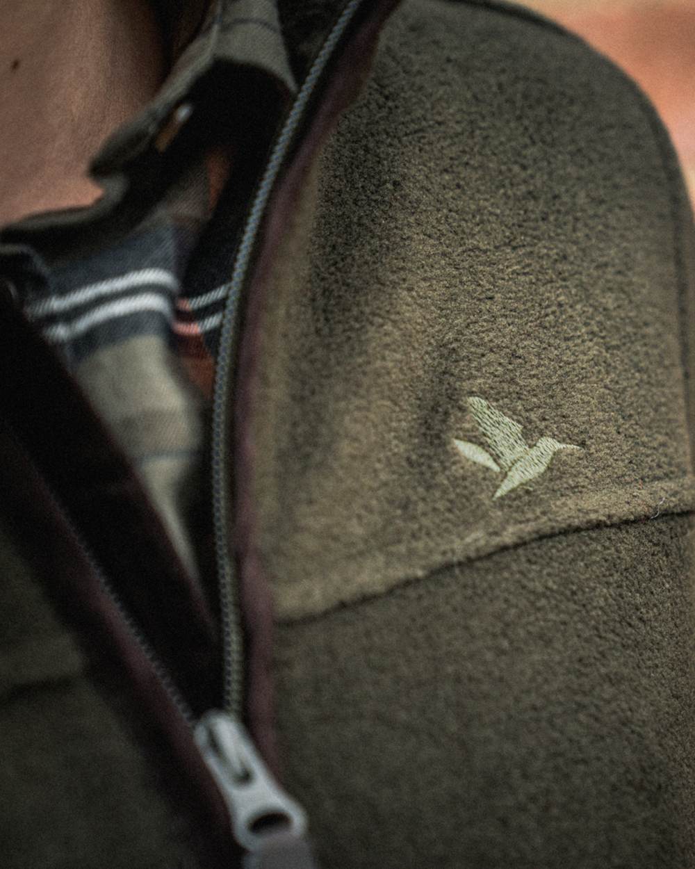 Pine Green Melange Coloured Seeland Womens Woodcock Ivy Fleece Jacket on outdoor background 