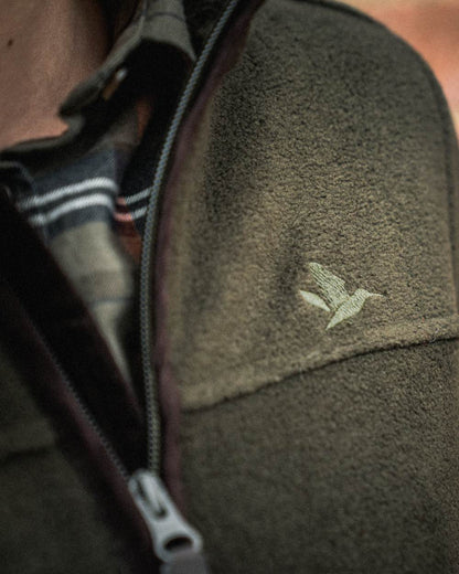 Pine Green Melange Coloured Seeland Womens Woodcock Ivy Fleece Jacket on outdoor background 