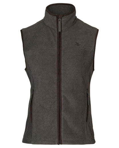 Dark Grey Melange Coloured Seeland Womens Woodcock Ivy Fleece Waistcoat on White background 