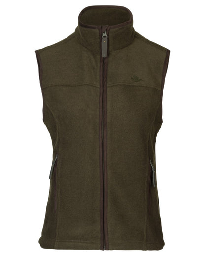 Pine Green Melange Coloured Seeland Womens Woodcock Ivy Fleece Waistcoat on White background 