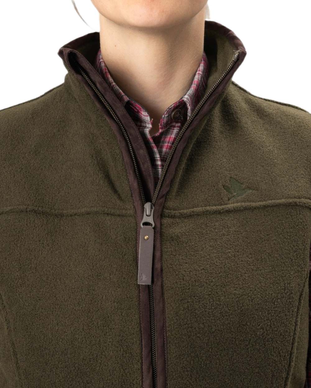 Pine Green Melange Coloured Seeland Womens Woodcock Ivy Fleece Waistcoat on White background 