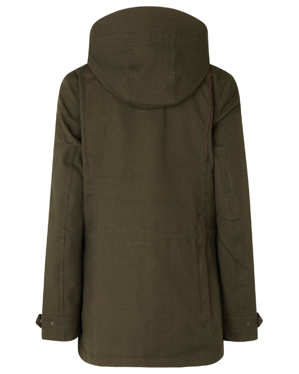 Shaded Olive coloured Seeland Womens Woodcock Royale Eve Jacket on white background 