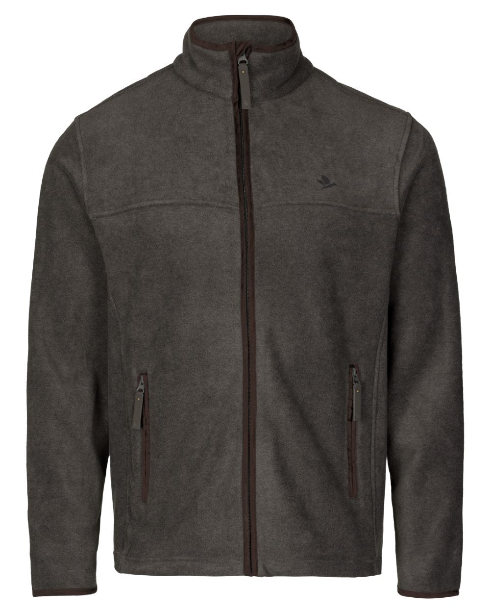 Dark Grey Melange Coloured Seeland Woodcock Earl Fleece Jacket on White background 