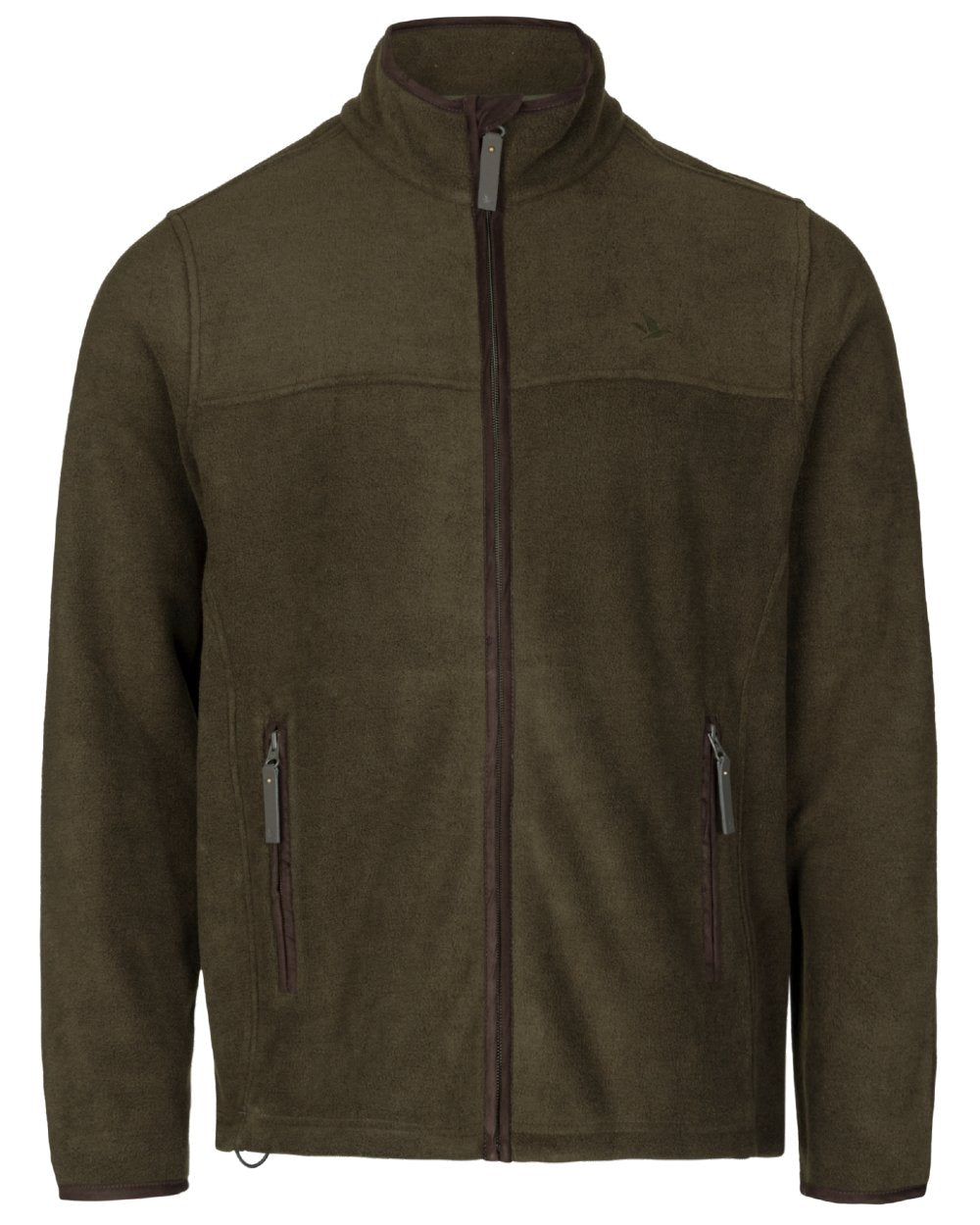 Pine Green Melange Coloured Seeland Woodcock Earl Fleece Jacket on White background 