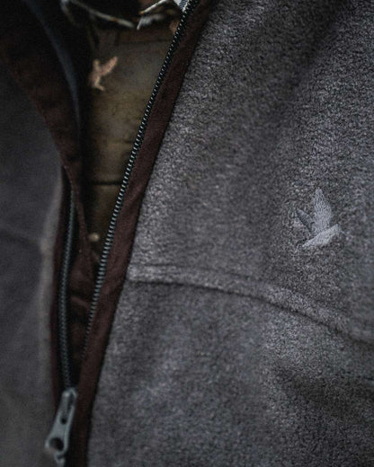 Dark Grey Melange coloured Seeland Woodcock Earl Waistcoat on outdoor background 