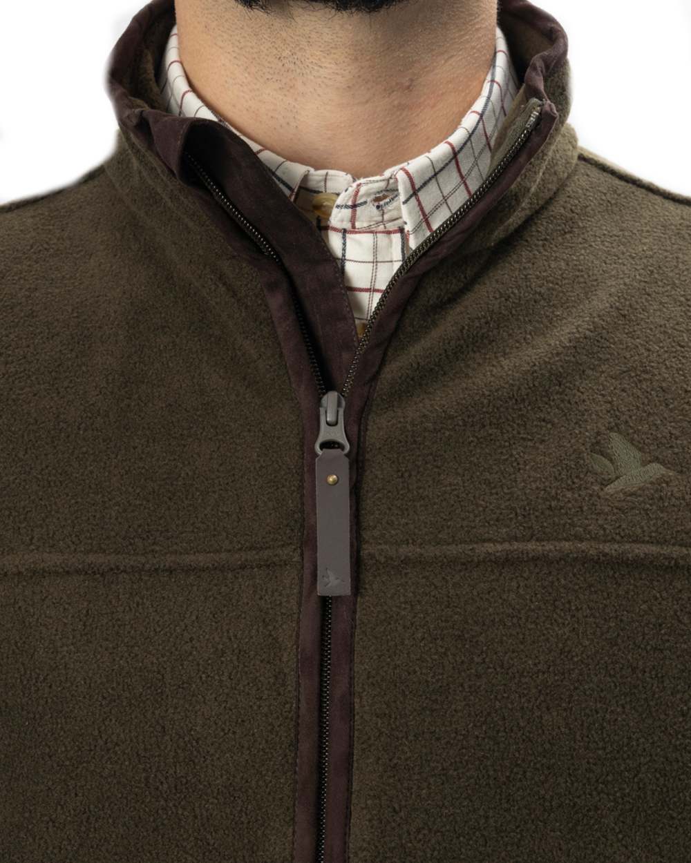 Pine Green Melange coloured Seeland Woodcock Earl Waistcoat on white background 