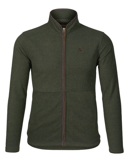 Classic Green Coloured Seeland Woodcock Fleece Jacket on White background 