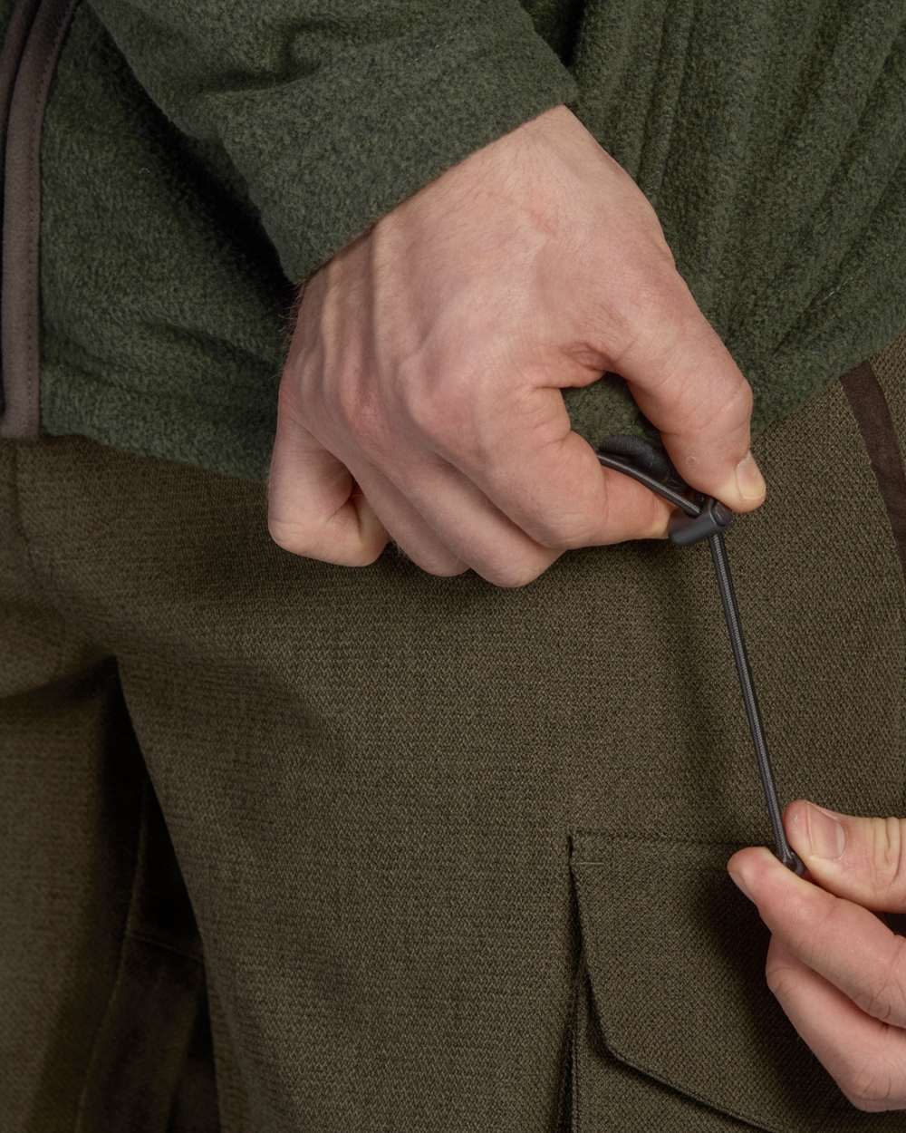 Classic Green Coloured Seeland Woodcock Fleece Jacket on White background 