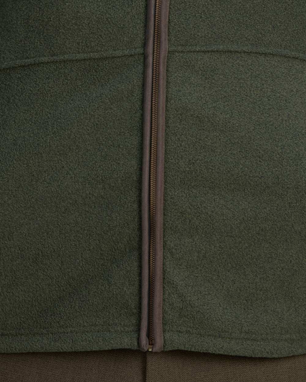 Classic Green Coloured Seeland Woodcock Fleece Jacket on White background 