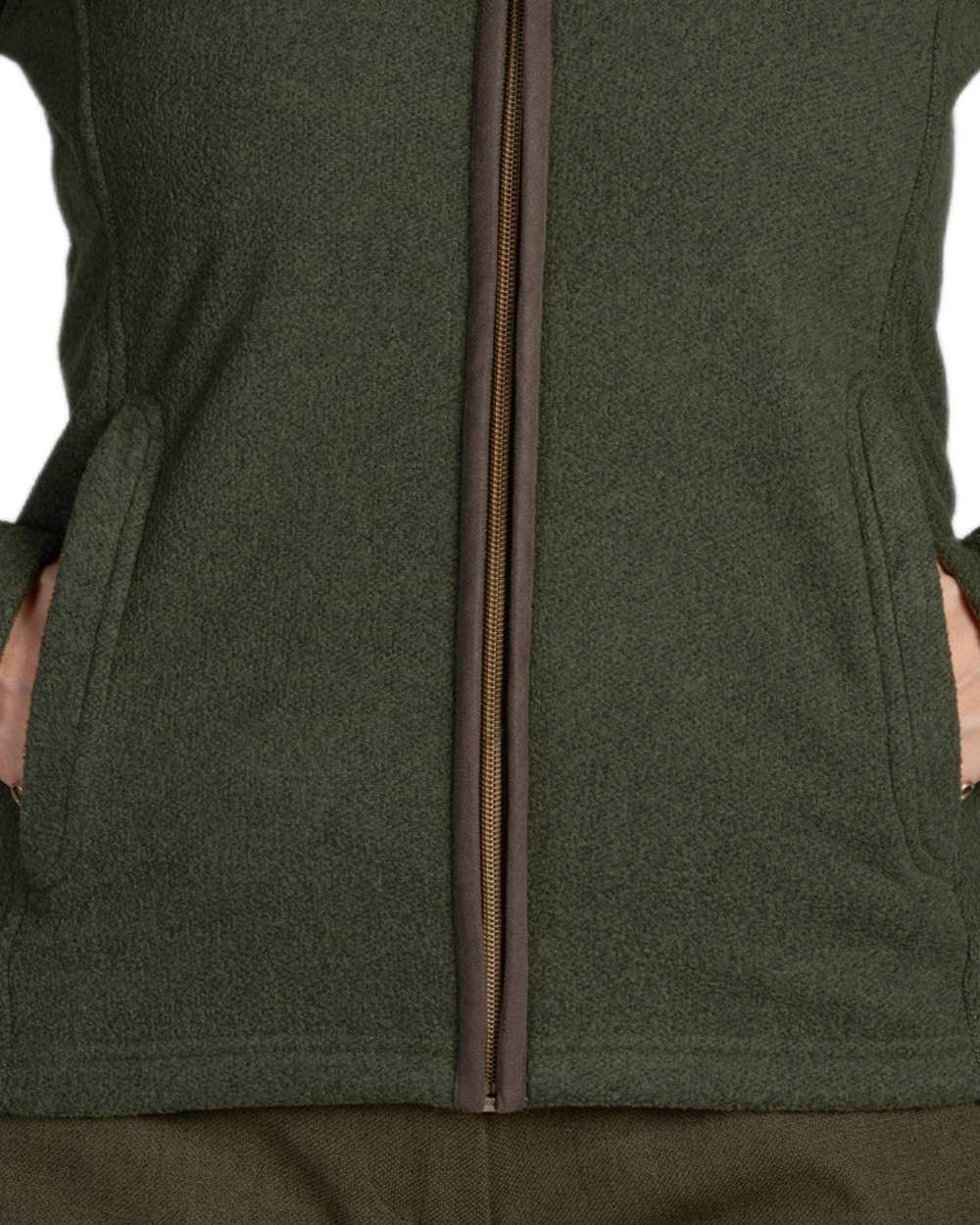 Classic Green Coloured Seeland Woodcock Ladies Fleece on White background 