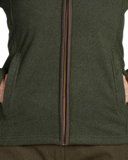 Classic Green Coloured Seeland Woodcock Ladies Fleece on White background 