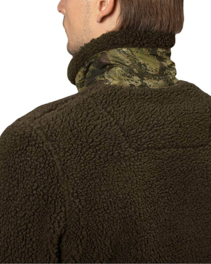 Grizzly Brown Coloured Seeland Zephyr Camo Fleece Jacket on White background 